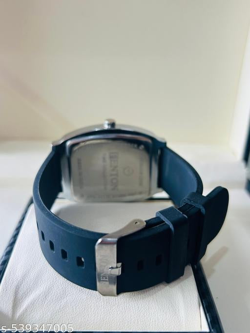 Fenton Men's Tonneau Skeleton Dial Watch with Black Silicone Strap