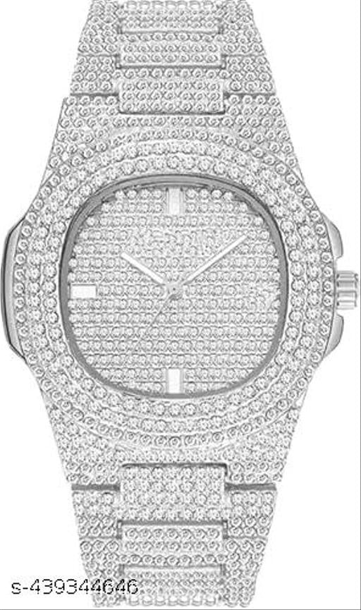 Silver Tone Luxury Bling Watch | Full Rhinestone Analog Timepiece